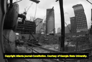 Construction site for the Georgia-Pacific Tower, looking southwest, Atlanta, Georgia, November 24, 1980.