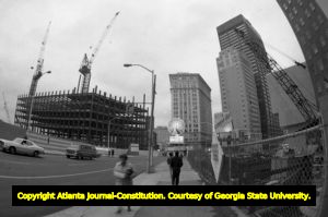 Construction for the Georgia-Pacific Tower, looking south, Atlanta, Georgia, November 24, 1980.