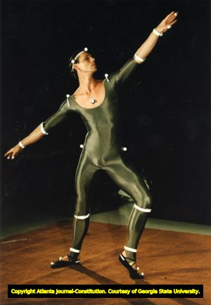 Atlanta Ballet dancer Anthony Parkes, working with Georgia Tech on the Dance Technology Project, Atlanta, Georgia, May 3, 1994.