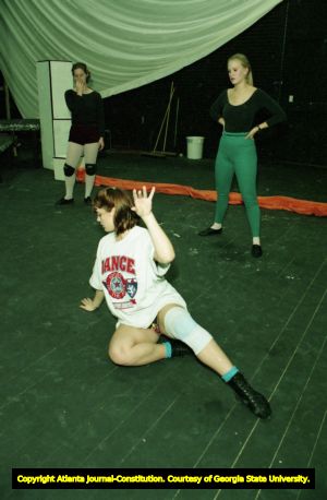 Rehearsals for "Peep Show," a live performance put on by Georgia Tech to promote AIDS awareness, Atlanta, Georgia, December 27, 1993.