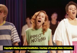 Actors in Rebecca Ranson's "Higher Ground: Voices of AIDS," Horizon Theatre, Atlanta, Georgia, June 19, 1988.
