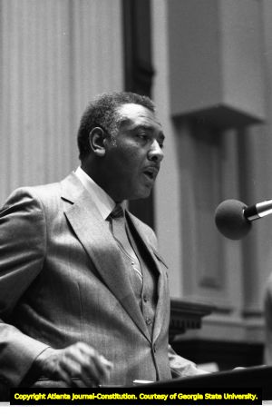Speaker during the Georgia Senate's vote on the ratification for the ERA, Atlanta, Georgia, January 21, 1980.