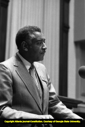 Speaker during the Georgia Senate's vote on the ratification for the ERA, Atlanta, Georgia, January 21, 1980.