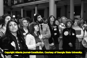 Supporters and opposition observe as the Georgia Senate votes on ratification of the Equal Rights Amendment, Atlanta, Georgia, January 21, 1980.