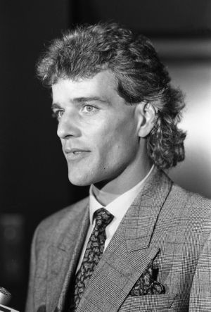 Michael Hardwick, defendant in the Georgia sodomy case Bowers v. Hardwick, speaking to the Atlanta Business and Professional Guild, Colony Square, Atlanta, Georgia, September 7, 1986.