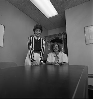 Anne Deeley, former president of the Atlanta chapter of the Feminist Action Alliance, and Heather Fenton, both of Deeley Fenton and Associates, a career consultant firm, Atlanta, Georgia, June 30, 1986.