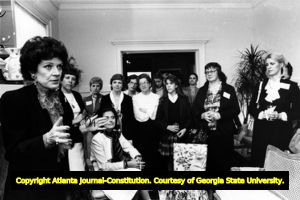 Polly Bergen speaks about the Equal Rights Ammendment ratification struggle, at Womens Commerce Club, Atlanta, Georgia, 1980s?