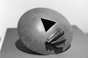 Sculptures by former Georgia State University professor, Richard Mafong, Ernest G. Welch School of Art & Design, Georgia State University, Atlanta, Georgia, July 17, 1986.