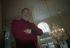 Author, Lynn Harris, in the Wesley Townsend apartment building lobby, Atlanta, Georgia, February 2, 1994.