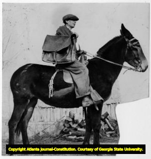 Letter carrier travels by horse in Georgia, April 7, 1940.