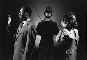 Ron Himes and Marsha Jackson in "Unquestioned Integrity: The Hill/Thomas Hearings," by Mame Hunt, 7 Stages Theatre, Atlanta, Georgia, September 22, 1993.
