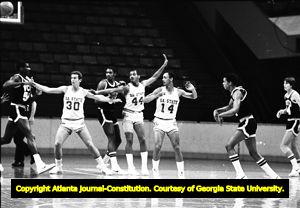 Georgia State University versus Virginia Commonwealth University basketball game, the Omni, Atlanta, Georgia, January 20, 1981.
