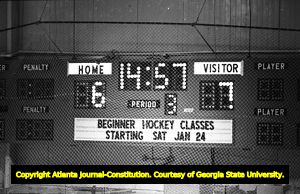 Georgia State University versus Georgia Institute of Technology hockey, Smyrna, Georgia, January 31, 1981.