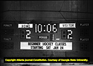 Georgia State University versus Georgia Institute of Technology hockey, Smyrna, Georgia, January 31, 1981.