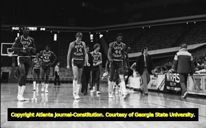 Georgia State University versus the University of South Alabama in men's basketball at The Omni, Atlanta, Georgia, February 10, 1981.