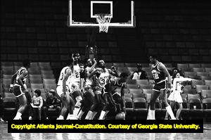Georgia State University versus University of Alabama at Birmingham in men's basketball, Atlanta, Georgia, February 2, 1981.