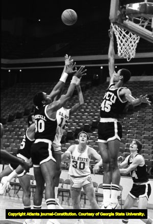 Georgia State University versus Virginia Commonwealth University basketball game, the Omni, Atlanta, Georgia, January 20, 1981.