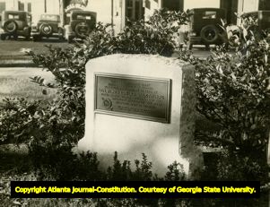 Yamacraw Bluff tablet, marking the site of the founding of Georgia in 1733, Savannah, Georgia, after 1930.