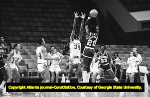 Georgia State University versus University of Alabama at Birmingham in men's basketball, Atlanta, Georgia, February 2, 1981.