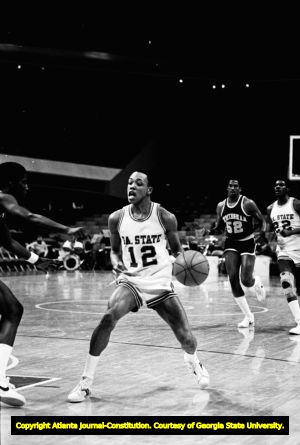 Georgia State University versus University of Alabama at Birmingham in men's basketball, Atlanta, Georgia, February 2, 1981.