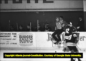 Georgia State University versus Georgia Institute of Technology hockey, Smyrna, Georgia, January 31, 1981.
