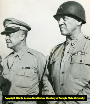 Generals Dwight D. Eisenhower and George S. Patton, World War II U.S. Army generals, September 1943.