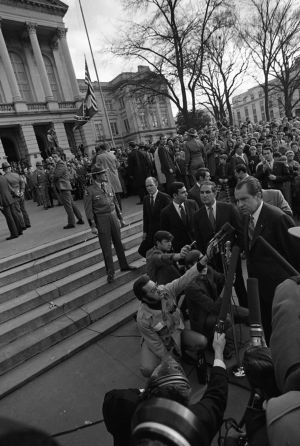 President Richard Nixon speaking at Richard Russell's funeral service, Georgia State Capitol, Atlanta, January 23, 1971.