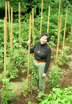 Dorothy Sussman, first recipient of a Masters of Fine Arts from Georgia State University, in her garden, Atlanta, Georgia, June 27, 1991.