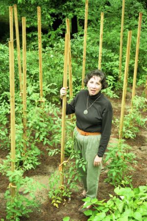 Dorothy Sussman, first recipient of a Masters of Fine Arts from Georgia State University, in her garden, Atlanta, Georgia, June 27, 1991.