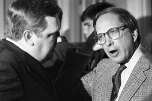 Sam Nunn at Hamilton Jordan's election campaign fundraiser, Atlanta, Georgia, December 8, 1986.