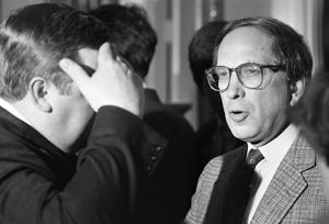 Sam Nunn at Hamilton Jordan's election campaign fundraiser, Atlanta, Georgia, December 8, 1986.