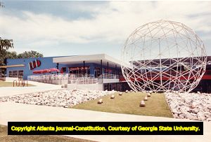 Entrance to the Rio Shopping Center, looking east, Midtown, Atlanta, Georgia, September 12, 1993.