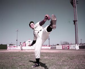 Atlanta Crackers baseball pitcher John A. Brittin, Jacksonville, Florida, March 7, 1954.