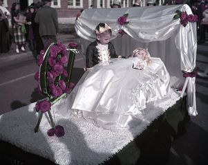 Sleeping Beauty float in the "Fairy Tale Parade," Douglas, Georgia, March 2, 1952.