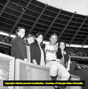 First Major League Baseball game in the southeast (Atlanta Braves against the Pittsburgh Pirates), Pirates manager Harry Walker before the game, Atlanta Stadium, Atlanta, Georgia, April 12, 1966.