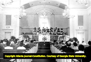 Choir at the Chapel of all Faiths Central, Milledgeville State Hospital, Milledgeville, Georgia, 1970s