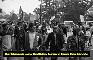 White supremacy activists at the Forsyth County freedom march, Georgia, January 17, 1987.