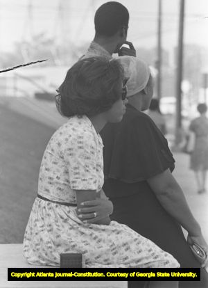 African American protestors demanding school integration outside of the Atlanta Public Schools building, Atlanta, Georgia, September 19, 1967.