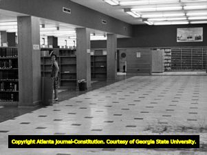 Interior of old GSC Library, Georgia State College, Atlanta, Georgia, July 2, 1966.