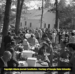Picnic after a Sacred Harp church performance, Georgia, November 8, 1972.
