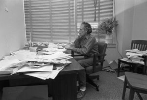 Anti-death penalty lawyer Millard Farmer in his office, Atlanta, Georgia, February 7, 1980.