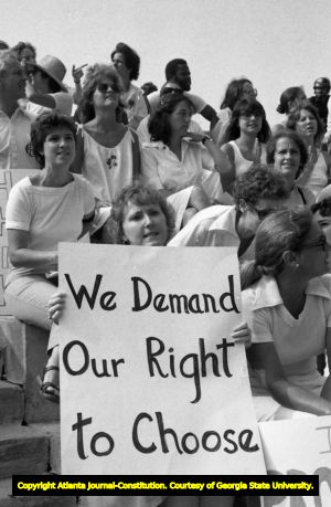Pro-choice rally in Woodruff Park, Atlanta, Georgia, August 23, 1980.