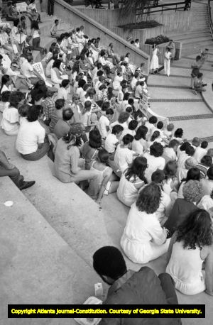 Pro-choice rally in Woodruff Park, Atlanta, Georgia, August 23, 1980.