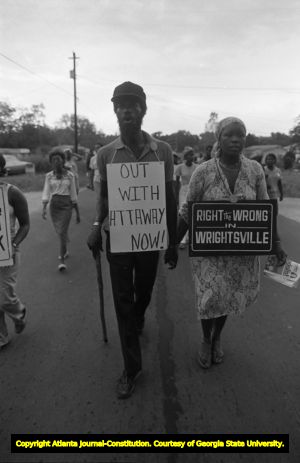 Civil rights march in Wrightsville, Georgia, September 20, 1980.