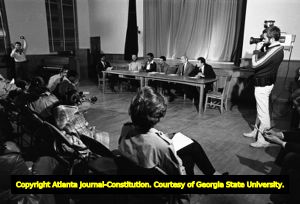 NAACP meeting to discuss murdered and missing children, Wheat Street Baptist Church, Atlanta, Georgia, November 19, 1980.