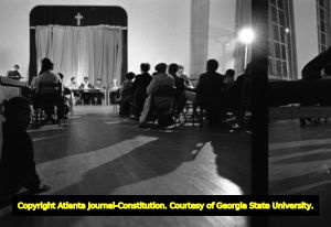 NAACP meeting to discuss murdered and missing children, Wheat Street Baptist Church, Atlanta, Georgia, November 19, 1980.