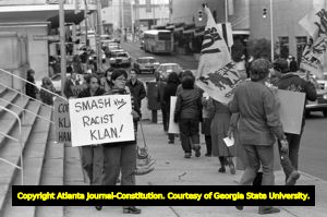 Protest following the acquittal of the Greensboro massacre killers, Atlanta, Georgia, November 19, 1980.