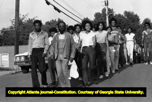 African American protest march in Cartersville, Georgia, September 22, 1980.