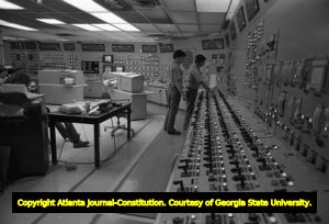 Control room at the Edwin I. Hatch Nuclear Power Plant, Baxley, Georgia, August 20, 1977.
