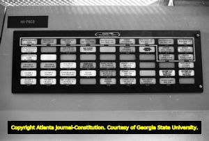 Control room at the Edwin I. Hatch Nuclear Power Plant, Baxley, Georgia, August 20, 1977.